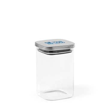 Glazen pot met gerecycled roestvrijstalen verzegeld deksel 1,2L