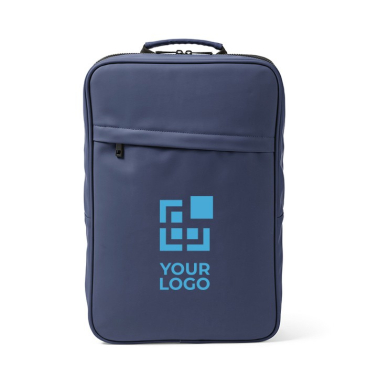 Laptoprugzak van synthetisch leer met gewatteerde rug 15,6