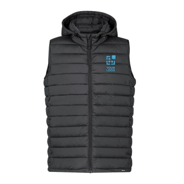 Waterdichte bodywarmer van 100% RPET met verstelbare capuchon