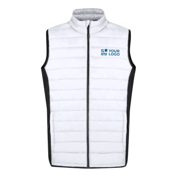 Softshell en polyester vest met zwart detail aan de zijkant