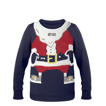 Feestelijke gepersonaliseerde trui voor kerst blauw