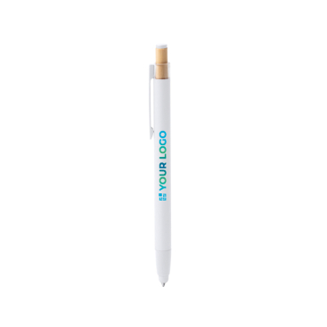Matte balpen van gerecycled aluminium, blauwe inkt