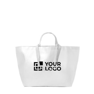 Tas met zijvouw en verstevigde handvatten, geweven kunststof