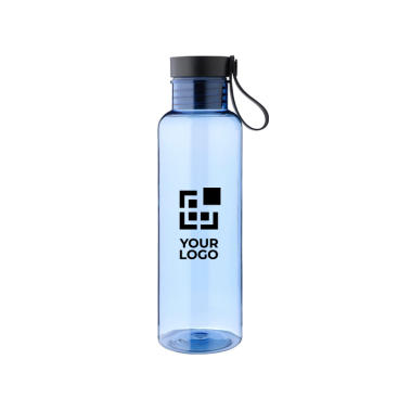 RPET-drinkfles met bamboe detail en draaglus in de dop 750ml