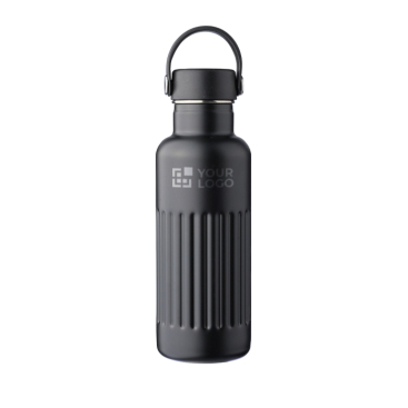 Drinkfles van gerecycled RVS met draaglus aan de dop 500ml