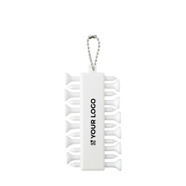 Set van 12 golftees van gerecycled plastic met metalen koord