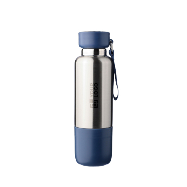 RVS drinkfles met polsriem en beker in de bodem 500ml
