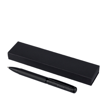 Draaibare messing balpen met metalen clip, blauwe inkt