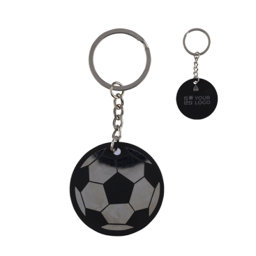 Sleutelhanger met voetbaldesign van roestvrij staal en rubber