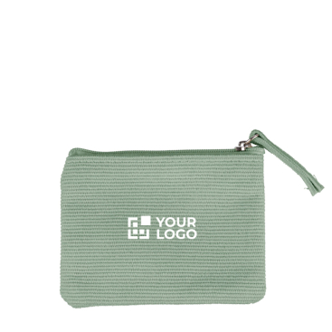 Ribfluwele portemonnee met bijpassende rits om te bedrukken