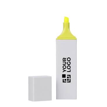 Markeerstift van kunststof met witte body en kleurdetail