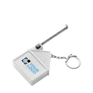 Sleutelhanger in de vorm van een huis met meetlint inbegrepen