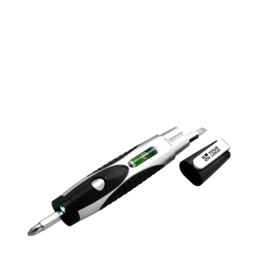Multitool met schroevendraaiers, waterpas en zaklamp