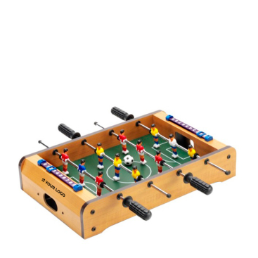 Mini houten tafelvoetbalspel bedrukken, inclusief 2 balletjes