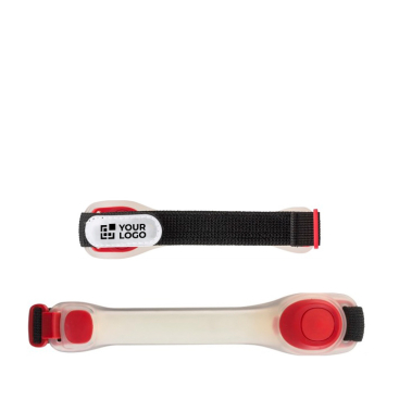 Siliconen armband bedrukken met 2 LED-lampjes en klittenbandsluiting