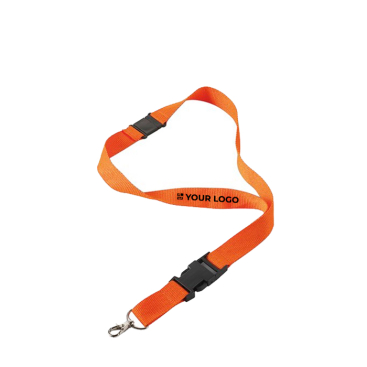 Polyester lanyard met karabijnhaak en sleutelhanger in diverse kleuren