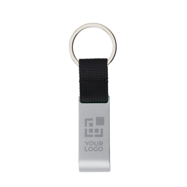 Metalen sleutelhanger met flesopener en muntje voor de winkelwagen