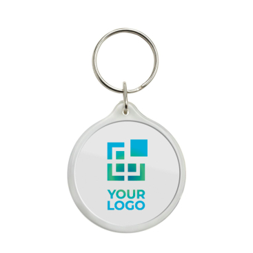 Plastic sleutelhanger met metalen ring, gemaakt in Europa