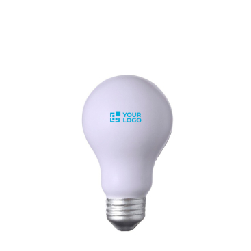Stressbal in de vorm van een gloeilamp, geschikt voor bedrukking