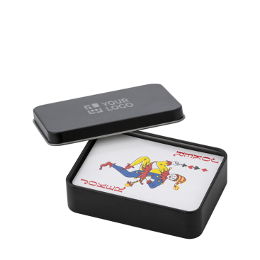 Metalen etui om te personaliseren met 52 speelkaarten