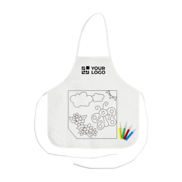 Kinderschort om in te kleuren met 4 stiften, 80 g/m²