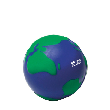 Stressbal van PU-schuim in de vorm van een wereldbol, geschikt voor personalisatie