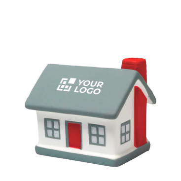 Stressbal van PU-schuim in de vorm van een typisch huis, personaliseerbaar