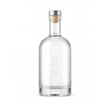 Glazen fles met aluminium dop en capaciteit van 750 ml