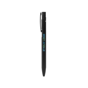 Recycled aluminium pen met matte unicolor afwerking en blauwe inkt