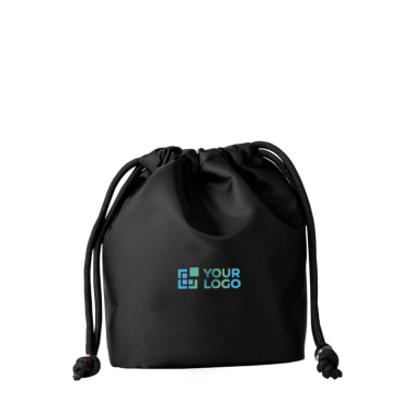 Klein nylon zakje met elegante zwarte trekkoordsluiting