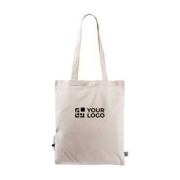 Opvouwbare Fairtrade katoenen tas voor personalisatie 120 g/m2