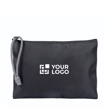 Nylon toilettas met bicolor koord in de ritssluiting 240 g/m2