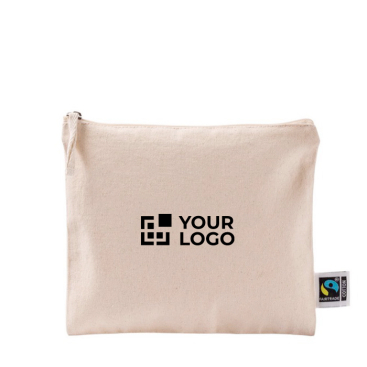 Fairtrade katoen toilettas met bijpassend koord 220 g/m2