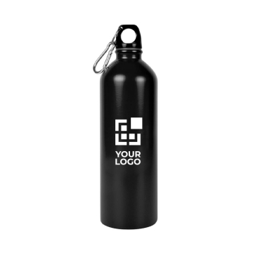 Recycled roestvrijstalen fles met zilveren karabijnhaak 750ml