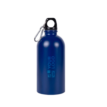 Recycled roestvrijstalen fles met zilveren karabijnhaak 500ml