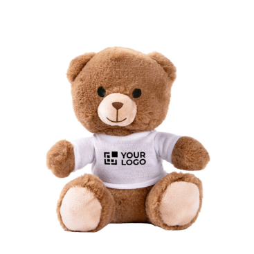 Kleine teddybeer met wit T-shirt om te personaliseren