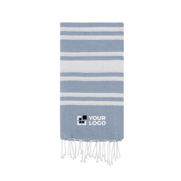 Dunne katoenen en polyester pareo met strepen, 150 g/m²