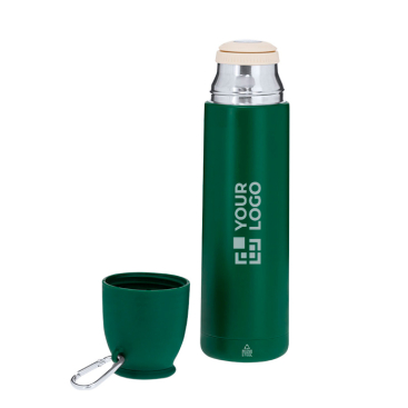 Thermosfles van gerecycled roestvrij staal met 120 ml beker, 500 ml