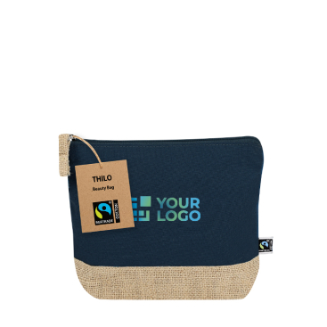 Toilettas van katoen met Fairtrade-certificering en jute bodem