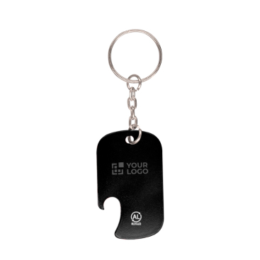 Rechthoekige flesopener-sleutelhanger van GRS-gerecycled aluminium