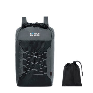 Opvouwbare RPET-polyester rugzak met elastische koorden