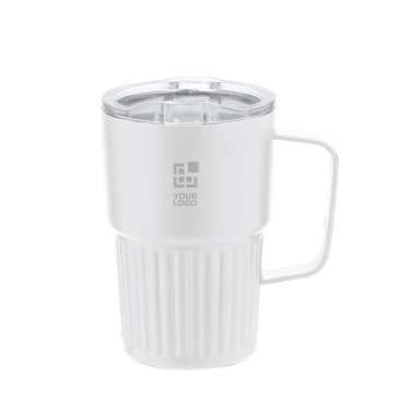 Gerecyclede roestvrijstalen thermosbeker met reliëfdesign, 400 ml