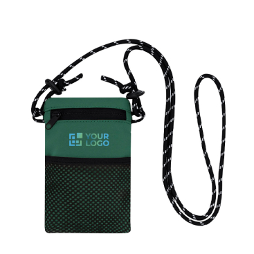 Polyester slingbag met hoofdsluiting en buitenvak