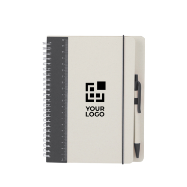 A5 gelijnd notitieboek van gerecycled karton met balpen