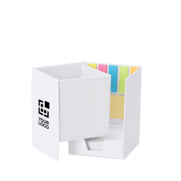 Pennenhouder van gerecycled karton met sticky notes