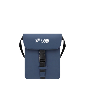 Schoudertas van synthetisch leer met middenvak en gesp