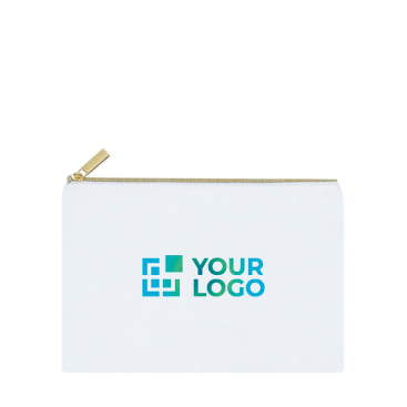 Polyester toilettas met gouden ritssluiting voor sublimatie