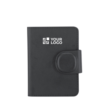 Paspoorthoes van synthetisch leer met tracker en sluiting