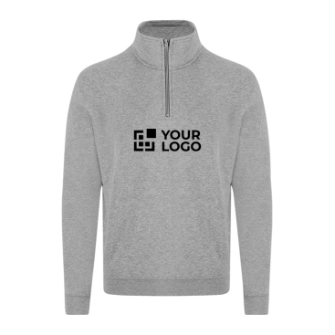 Unisex sweater met halve rits van sweatstof 280 g/m²