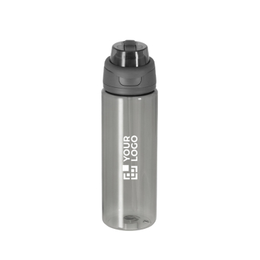 Transparante fles met dubbel drinksysteem en draaglus 750 ml